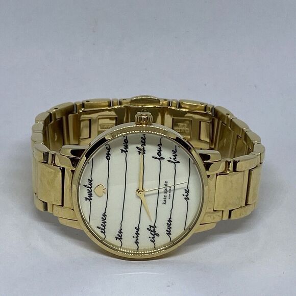 Kate Spade KSW1060 Women's Gold Stainless Steel Analog Cream Dial Watch JK827 - Picture 7 of 12